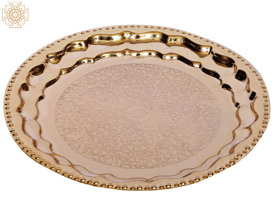 8" Brass Designer Plate for Home Decor