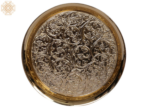 4" Brass Designer Plate | Indian Kitchen and Dining Utensils