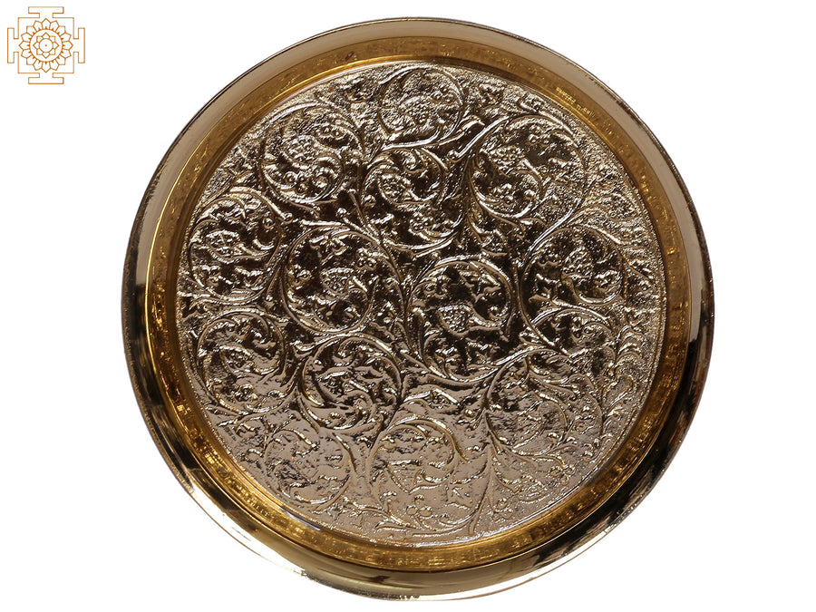 4" Brass Designer Plate for Indian Kitchen Dining