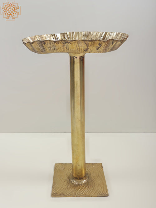 21" Brass Mushroom Urli Stand for Home Decor