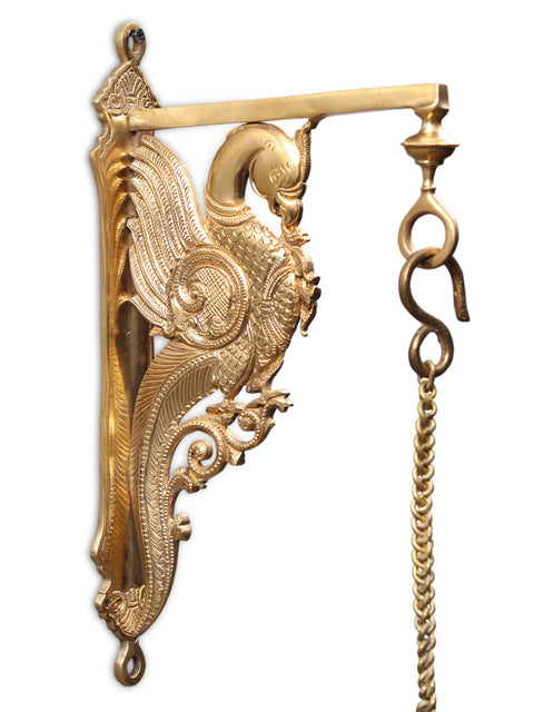20" Brass Parrot Bracket with Five Wicks Hanging  Lamp