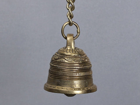 27" Brass Parrot Bracket with Hanging  Bell