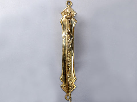 26" Brass Parrot Wall Bracket with Temple Bell