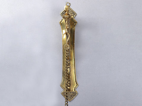 29" Brass Wall Hanging Bracket with Five Wicks Peacock Lamp