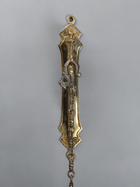 36" Brass Parrot Bracket with Hanging Bell
