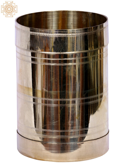 6" Rice Grain Glass Padi Brass Statue