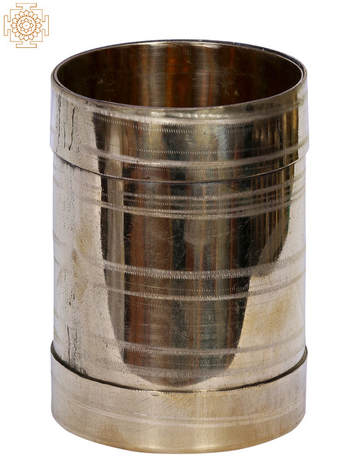 4" Rice Grain Glass Padi Brass Idol