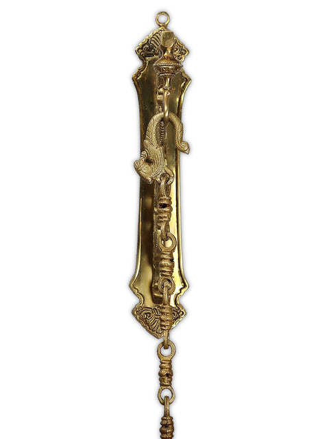 42" Brass Six Wicks Lamp with Peacock Bracket