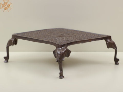 9" Small Elephant Legs Designer Chowki (Pedestal)