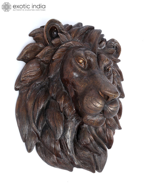 Brass Lion Face Wall Hanging | Home Decor