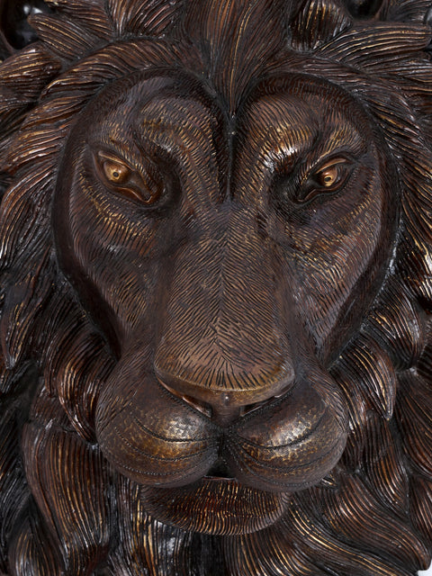 Brass Lion Face Wall Hanging | Home Decor