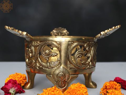 7" Brass Decorative Urli Stand