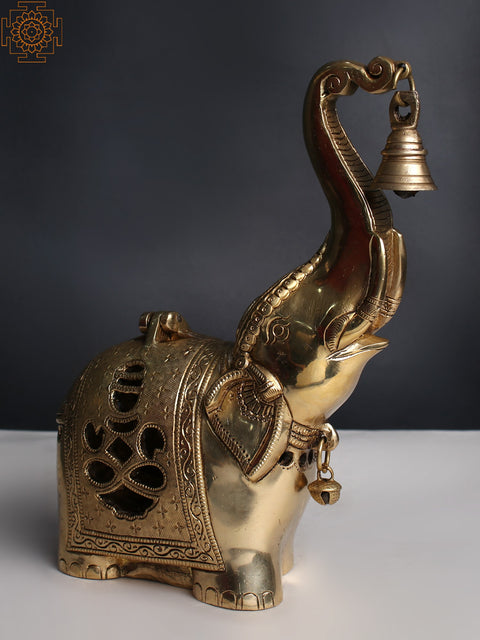 10" Brass Elephant Diya Holder