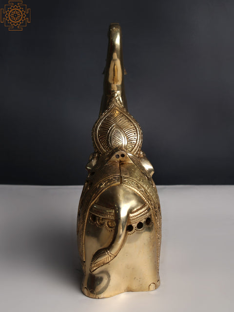 10" Brass Elephant Diya Holder