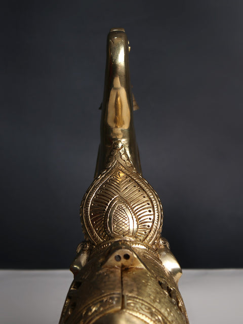 10" Brass Elephant Diya Holder