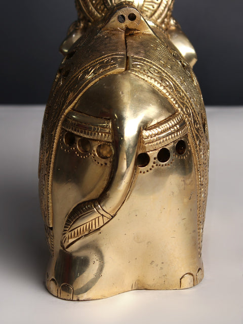 10" Brass Elephant Diya Holder