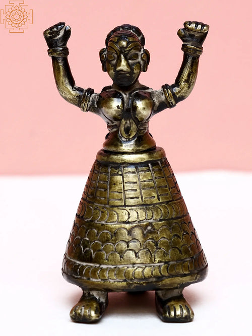 Brass Dancing Lady Ink Pot Handmade Home Decor