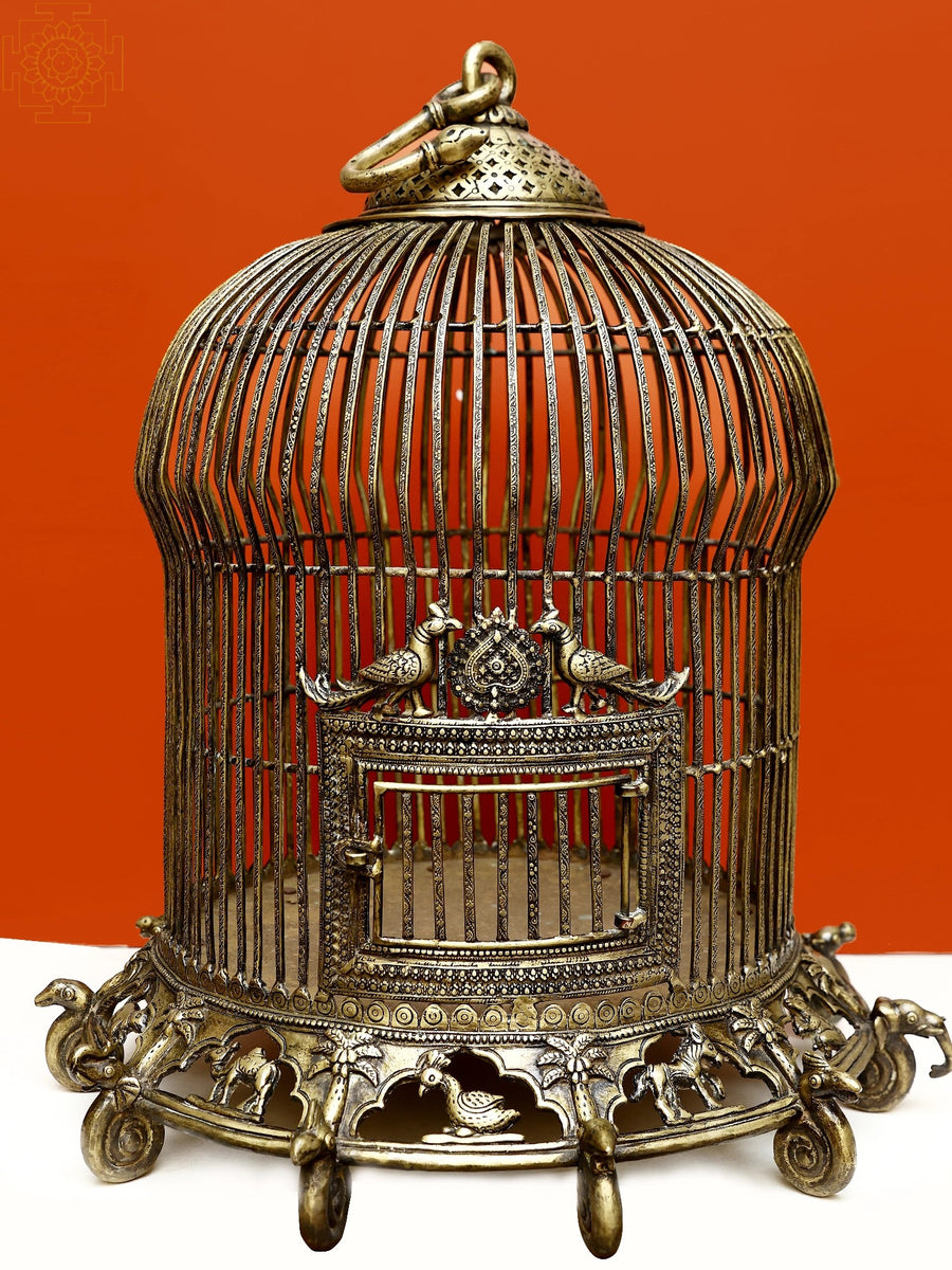 Brass Pinjara Cage Statue Home Decor
