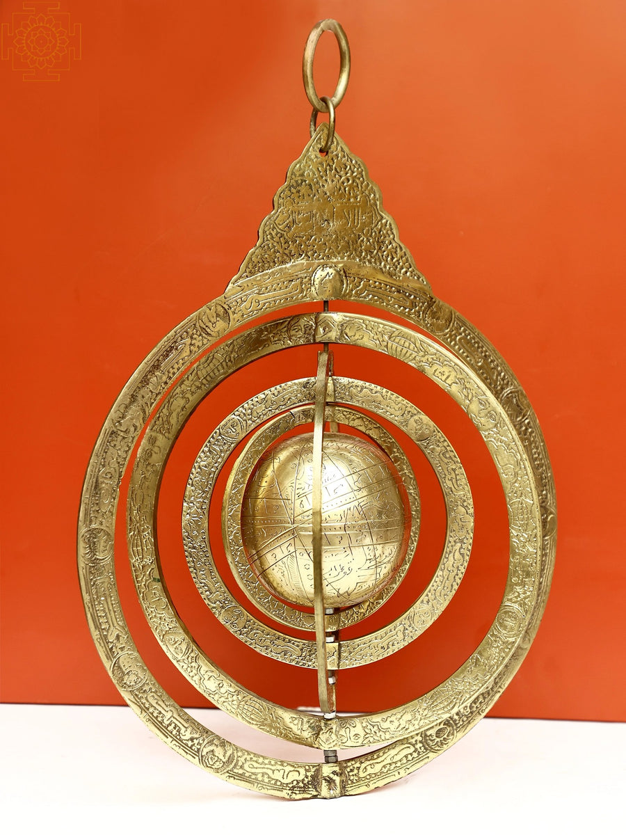 Brass Islamic Hanging Globe for Home Decor