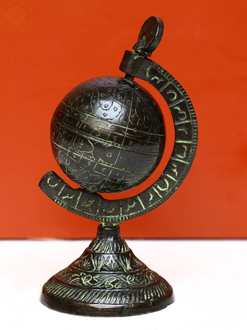 Brass Islamic Globe Statue for Home Decor