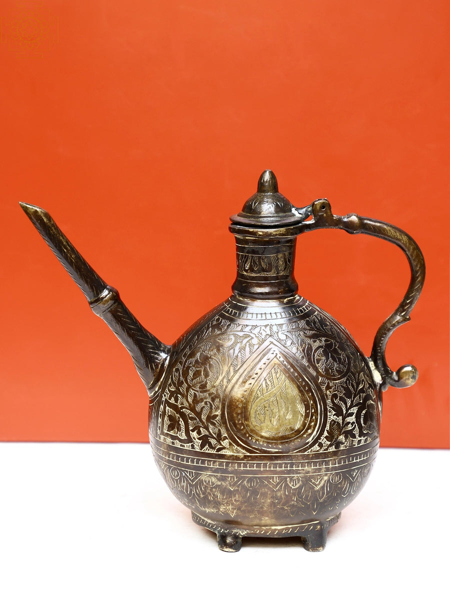 Vintage Brass Tea Kettle for Home Decor