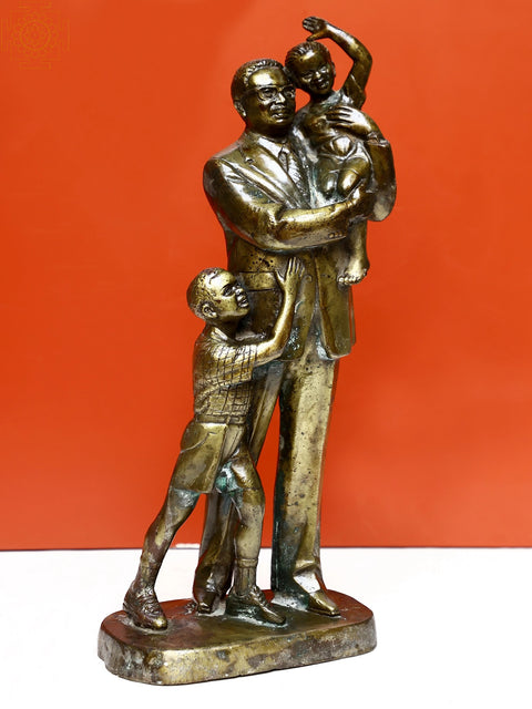 Brass Man with Kids