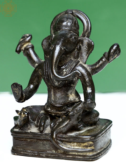 Brass Sitting Lord Ganesha