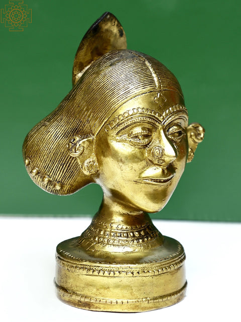 Brass Tribal Lady Face