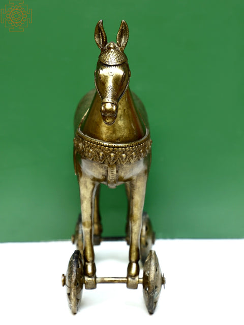 Brass Horse on Wheels