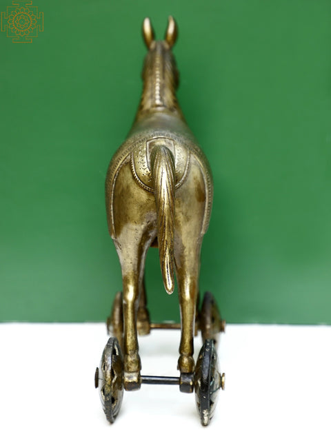 Brass Horse on Wheels