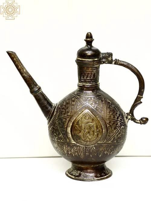 Brass Surahi with Lid Handmade Statue