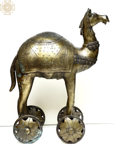 Brass Camel on Wheel