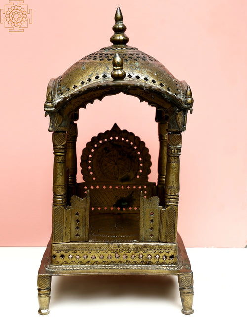 Brass Vintage Temple Statue for Spiritual Home Decor