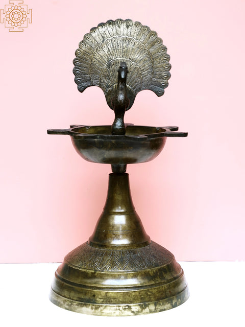 Brass Peacock Lamp