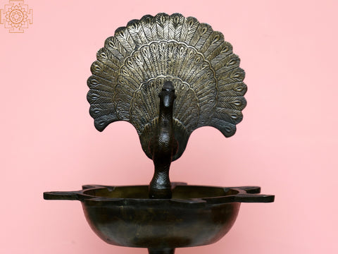 Brass Peacock Lamp