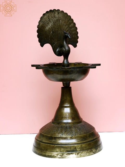 Brass Peacock Lamp