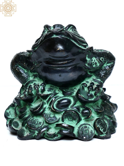 Brass Frog Paperweight Feng Shui Home Decor Statue