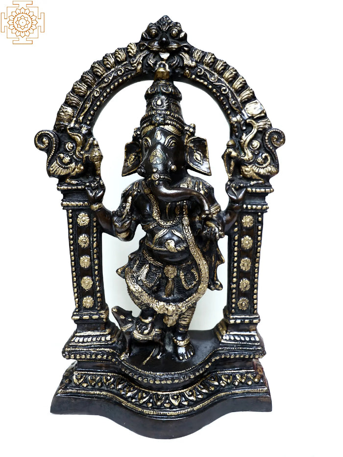19" Brass Standing Lord Ganesha