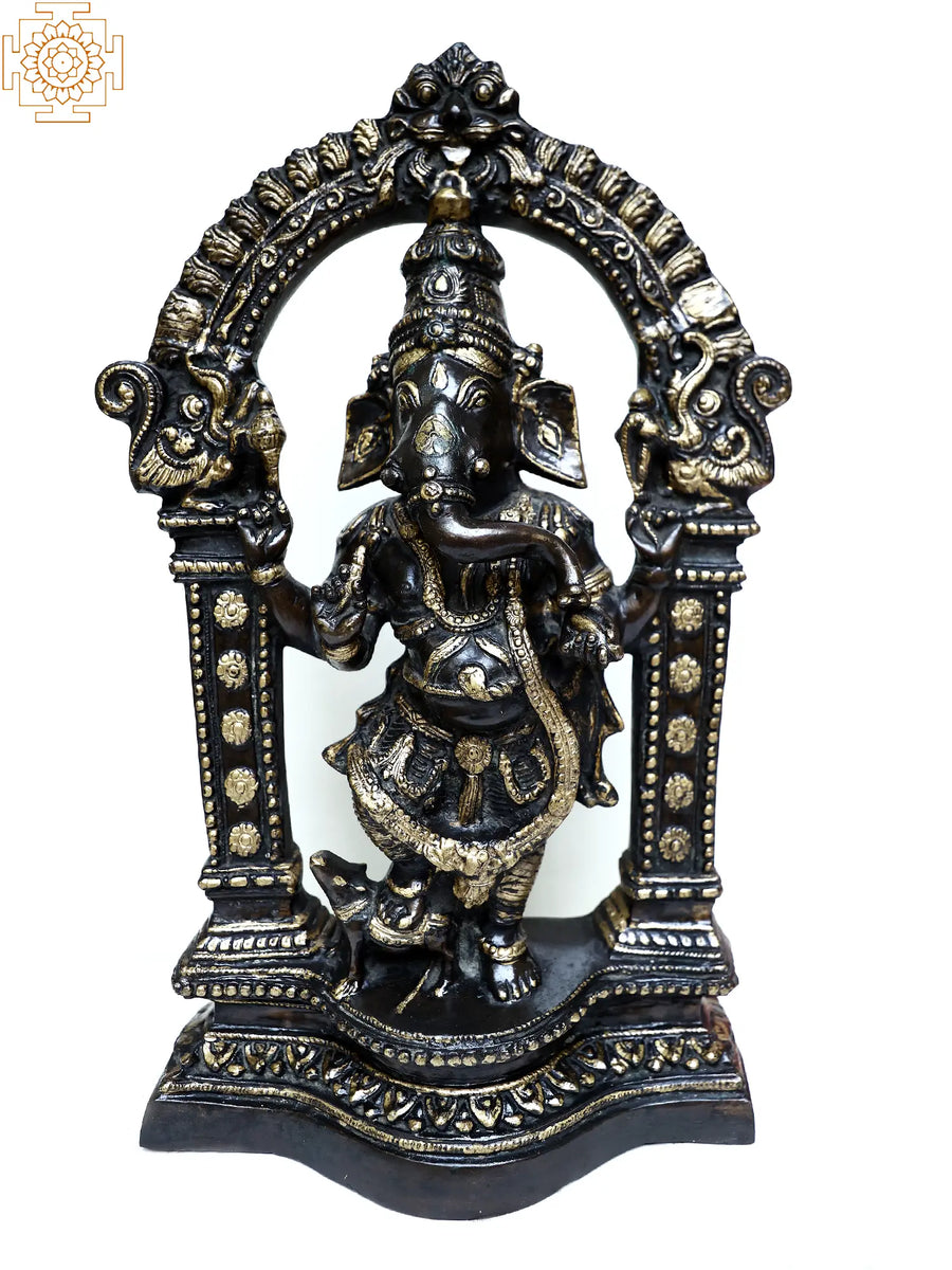 19" Brass Standing Lord Ganesha Statue for Home Pooja