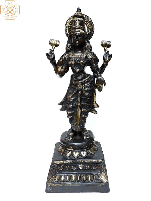 20" Brass Standing Lakshmi Goddess Statue for Pooja