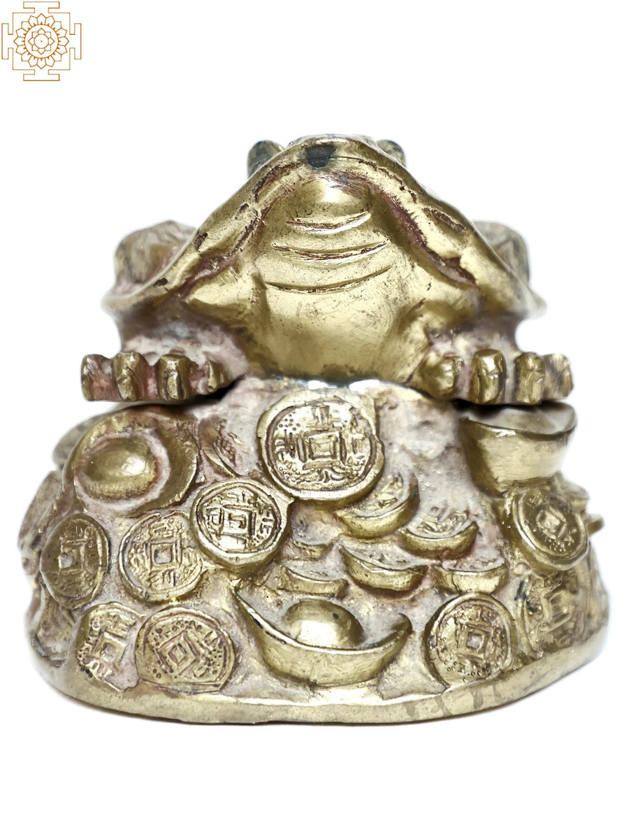 Brass Golden Frog Paperweight Desk Decor