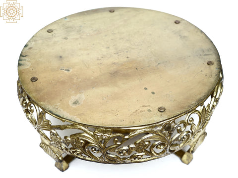 Brass Designer Pedestal | Crafted Pooja Chowki