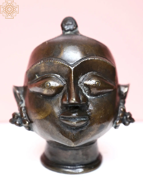 Brass Gauri Head Statue Handmade from Himachal Pradesh