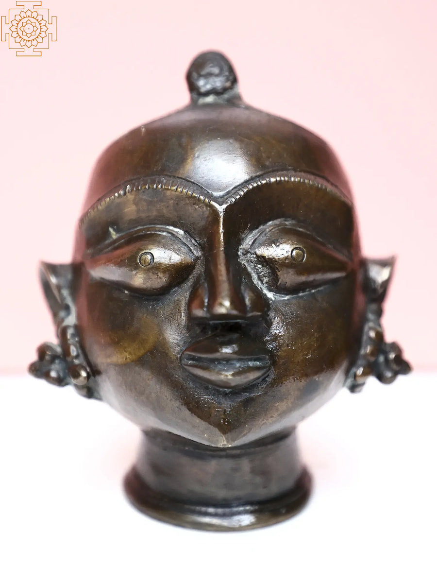 Brass Gauri Head Statue Handmade from Himachal Pradesh