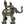 Brass Elephant with Riders on Wheels