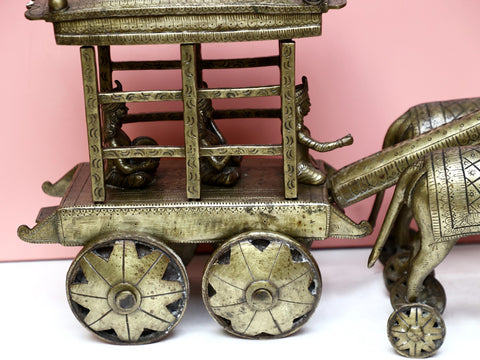 Brass Bullock Cart (Belgadi) on Wheel