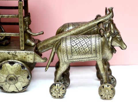 Brass Bullock Cart (Belgadi) on Wheel
