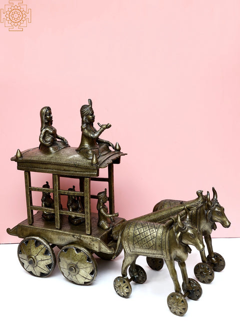 Brass Bullock Cart (Belgadi) on Wheel