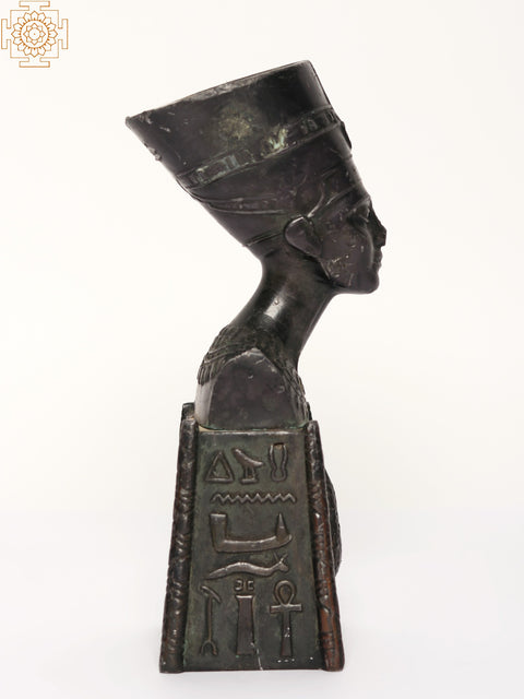 8" Egyptian Queen Nefertiti Brass Sculpture