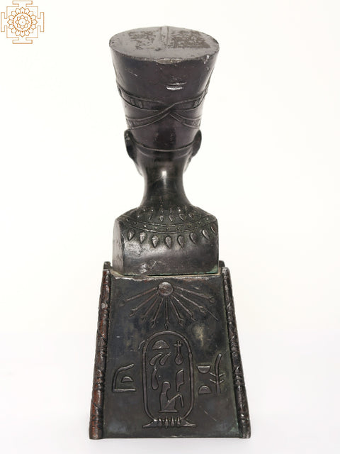 8" Egyptian Queen Nefertiti Brass Sculpture
